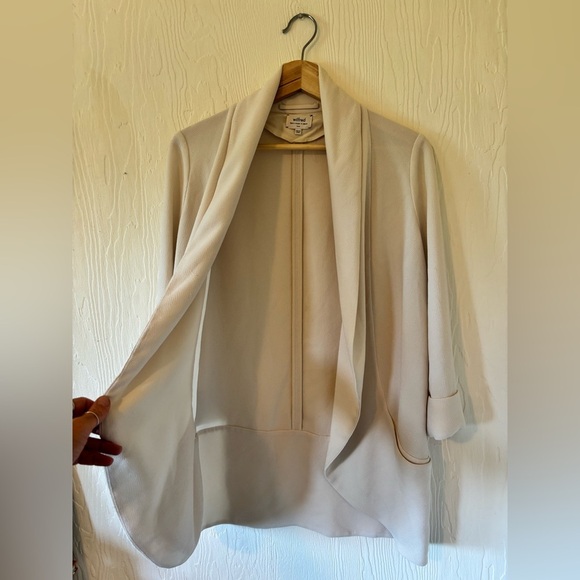 Wilfred Aritzia Off White Cream Crepe Chevalier Blazer Jacket Cardigan - Picture 9 of 17